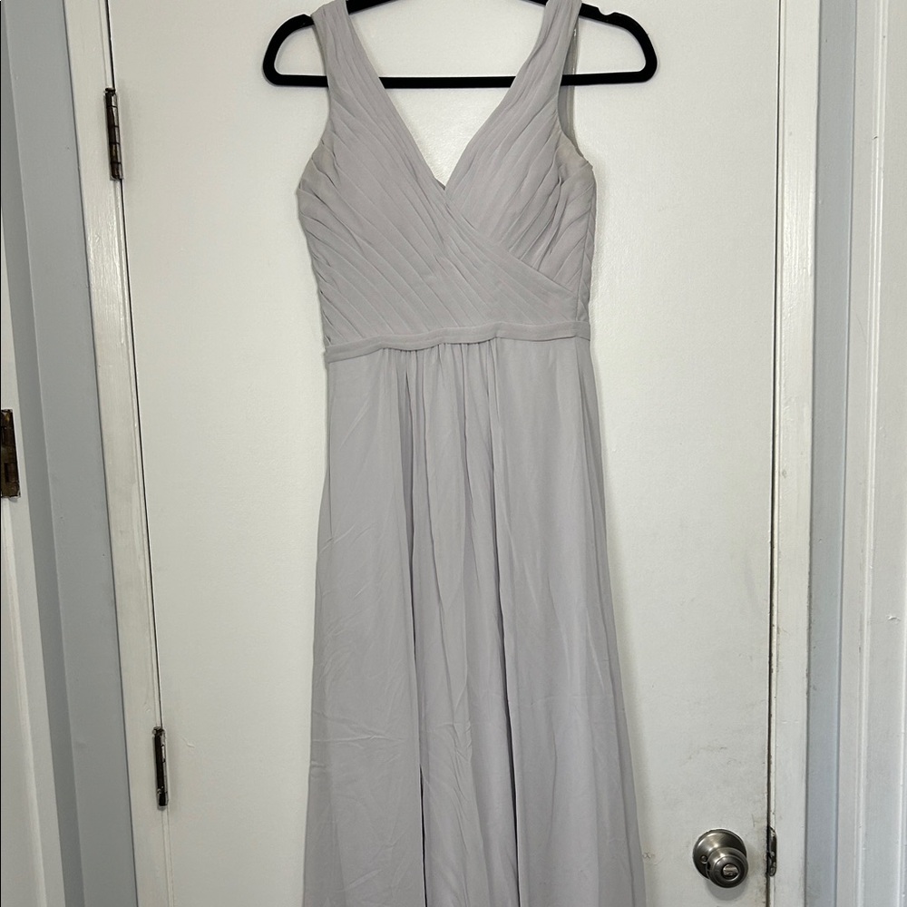 Dear Cleo Elegant Gray Sleeveless Dress Formal Full Length Gown Homecoming Brida